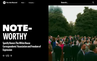 Spotify For the Record homepage website preview
