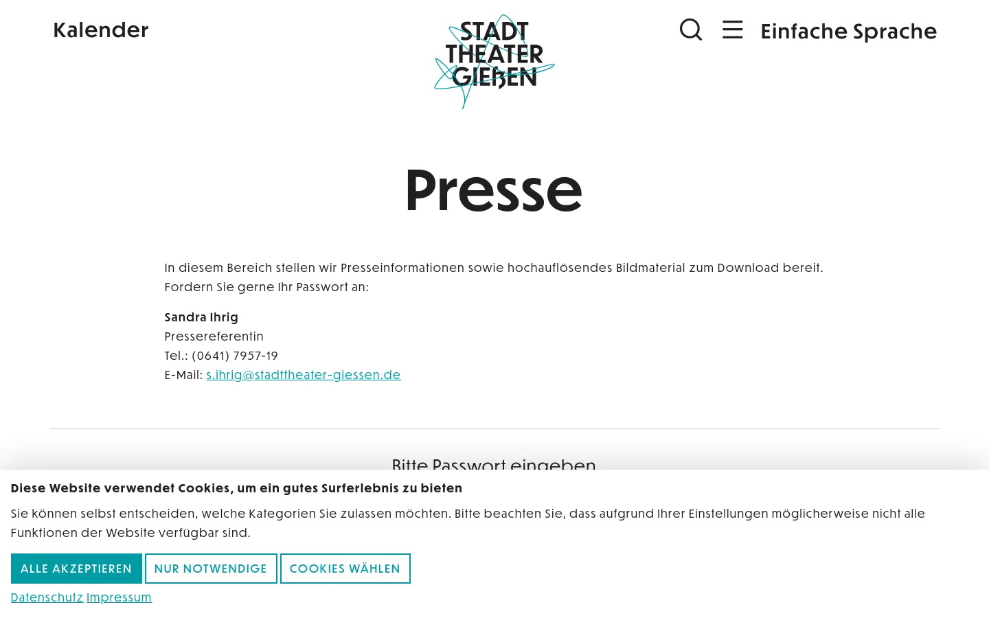 Stadttheater Gießen Blog / Article desktop website screenshot