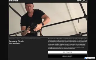 Saturate homepage website preview