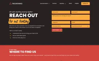 The Distance homepage website preview