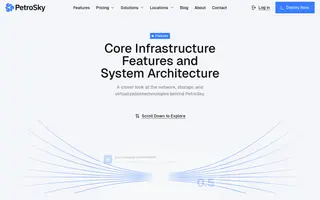 PetroSky homepage website preview