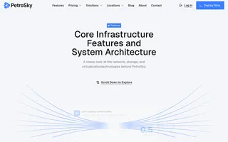 PetroSky homepage website preview