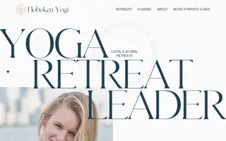 Hoboken Yogi homepage website preview