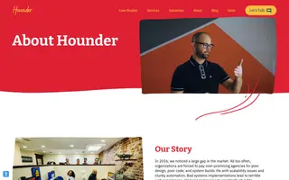 Hounder homepage website preview
