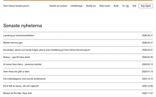 Sven-Harry Art museum homepage website preview