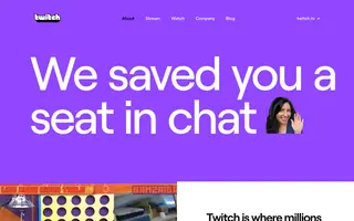 Twitch homepage website preview