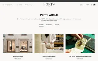 Ports 1961 homepage website preview