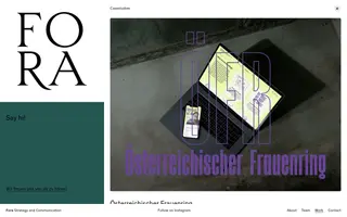 Fora homepage website preview