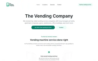 The Vending Company homepage website preview