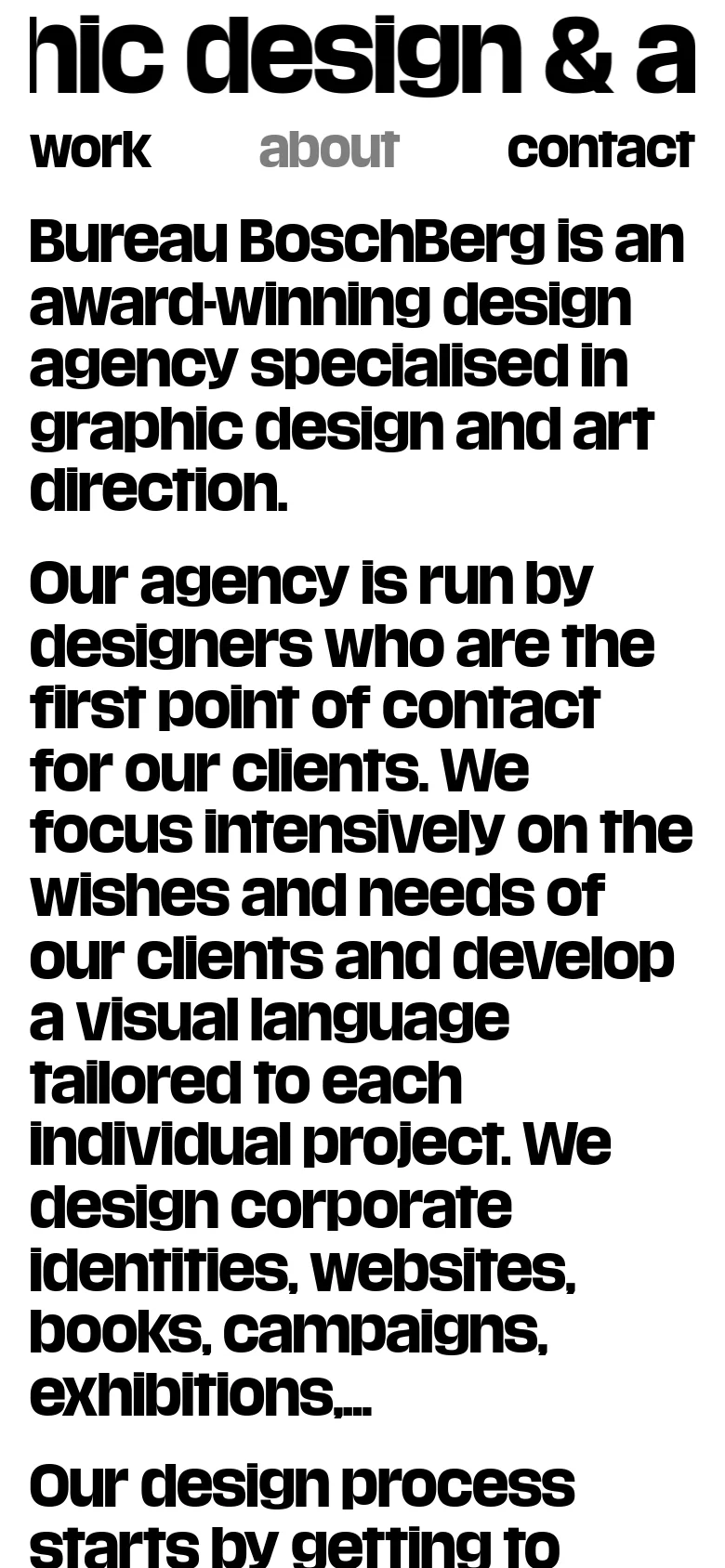 Bureau BoschBerg About Us mobile website screenshot