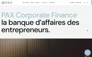 Pax Corporate Finance homepage website preview
