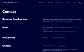 Wyss Institute homepage website preview