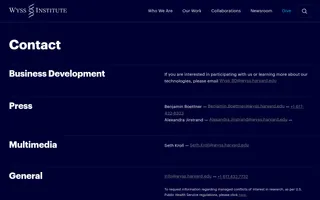 Wyss Institute homepage website preview