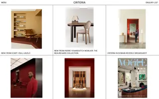 Criteria homepage website preview
