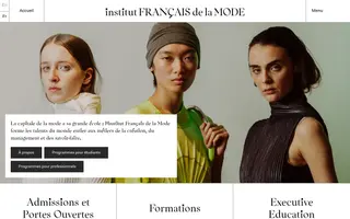 Institut Français de la Mode homepage website preview