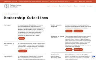 The Indian Institute of Architects homepage website preview
