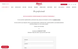 Merci homepage website preview