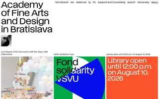 Academy of Fine Arts and Design homepage website preview
