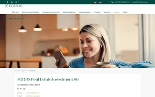Fortis homepage website preview
