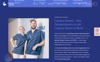 Cassius Dental homepage website preview