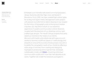 Extratype homepage website preview