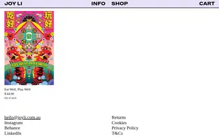 Joy Li homepage website preview