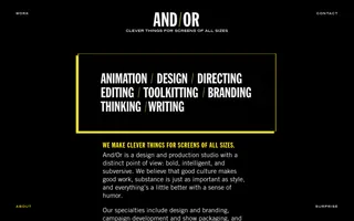 And / Or homepage website preview