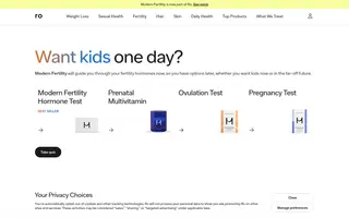 Modern Fertility homepage website preview