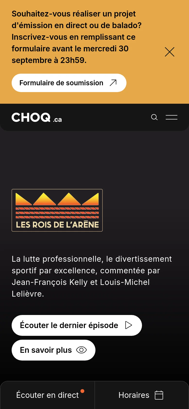 CHOQ homepage mobile website screenshot