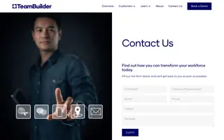 TeamBuilder homepage website preview