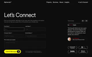 Alphamark homepage website preview