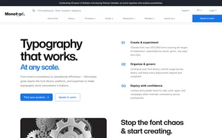 Monotype homepage website preview