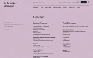 Abbotsford Convent homepage website preview
