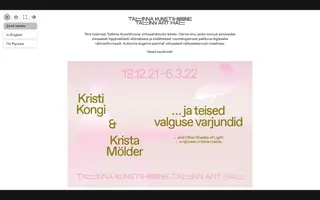 Tallinn Art Hall homepage website preview