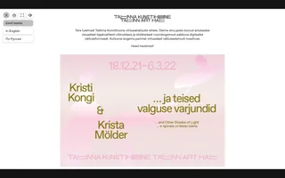 Tallinn Art Hall homepage website preview