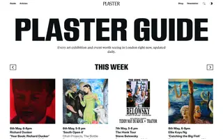 Plaster Magazine homepage website preview