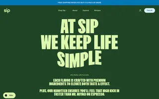 Sip Elixirs homepage website preview