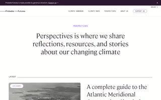 Probable Futures homepage website preview