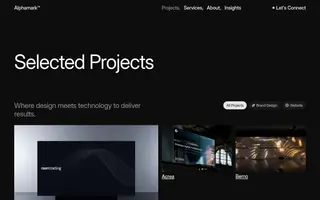 Alphamark homepage website preview