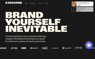 Airborne homepage website preview