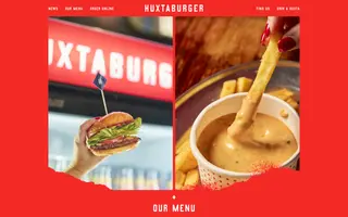 Huxtaburger homepage website preview