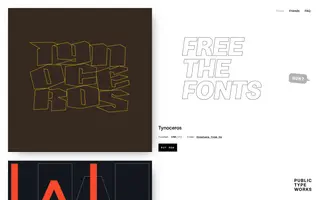 Public Type Works homepage website preview