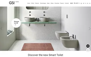 GSI Ceramica homepage website preview