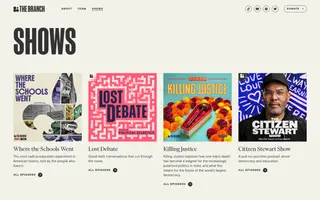 The Branch homepage website preview