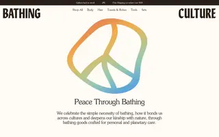 Bathing Culture homepage website preview