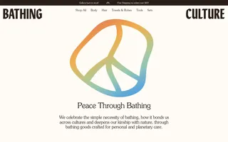 Bathing Culture homepage website preview