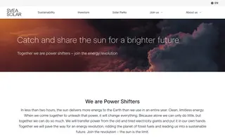Svea Solar homepage website preview