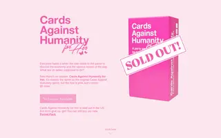 Cards Against Humanity for Her homepage website preview
