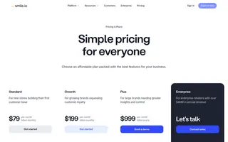 Smile.io homepage website preview