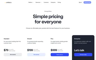 Smile.io homepage website preview